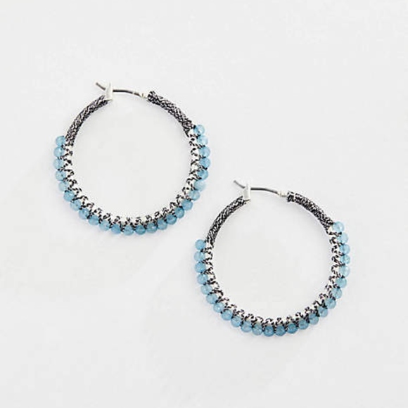 J. Jill Jewelry - Beaded Medium Hoops J. Jill Jewelry - Beaded Medium Hoops